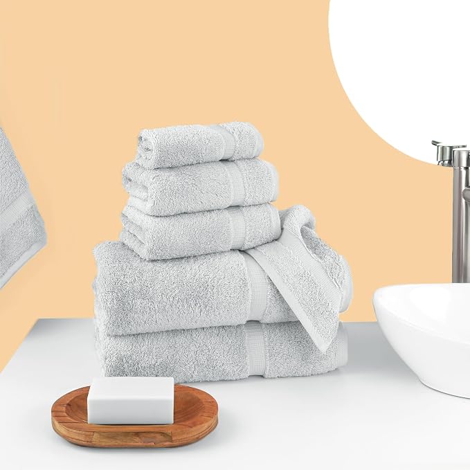 Chakir Turkish Linens 100% Cotton 6-Piece Towel Set, Oeko-Tex Certified: 2 Bath - Image 2