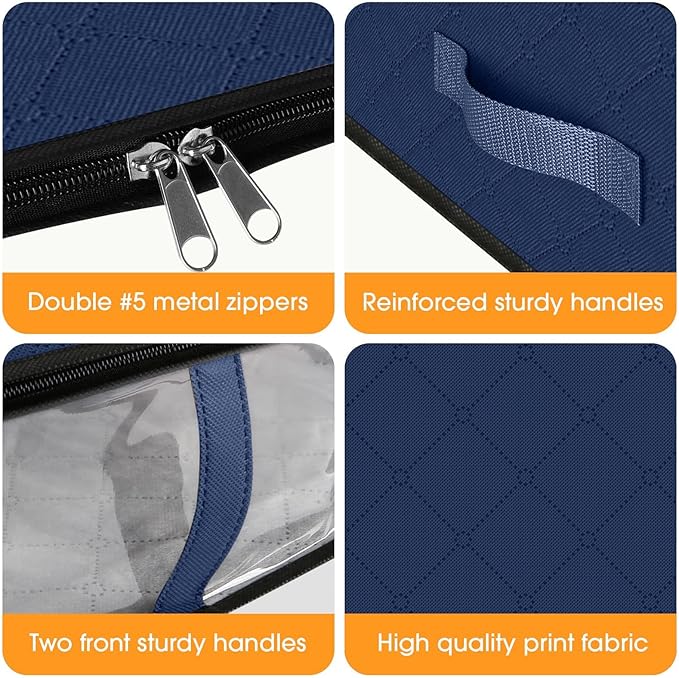 StorageRight Under Bed Storage Bags, 8 Pack, Comforters, Blankets and Seasonal - Image 3