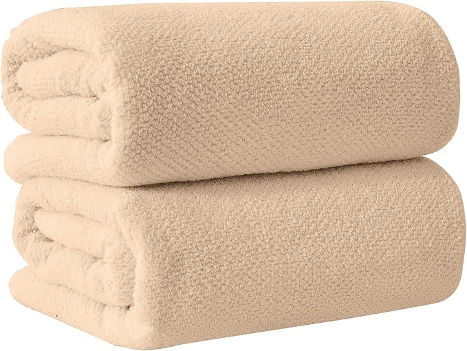 Great Bay Home 100% Cotton Oversized 2 Pack 68x35 Extra Large Towel Set by GreatBayHome