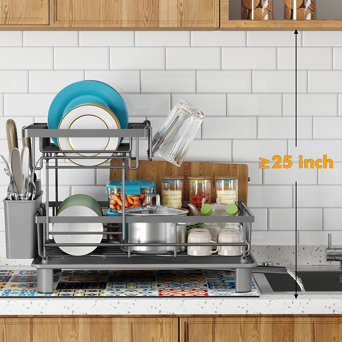 2 Tier Large Detachable Dish Drying Rack - Image 6