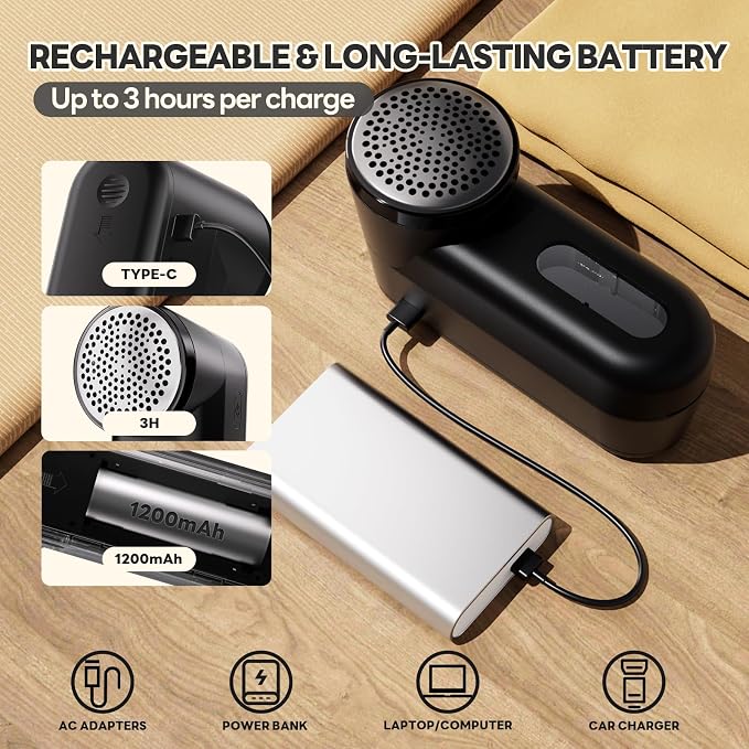 Lint Remover for Clothes Shaver Pill Remover Rechargeable Fabric Shaver 2-Speed - Image 4