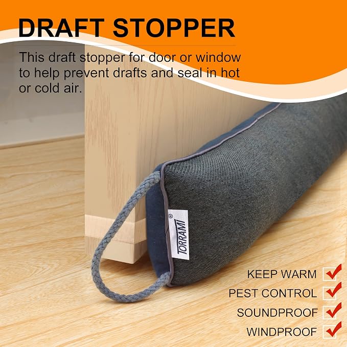 TORRAMI 38" Door Draft Stopper Under Bottom Insulation Noise Air Stopper 2.0LB - Image 2