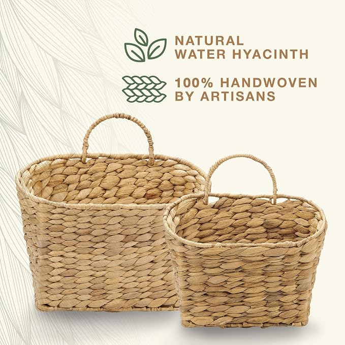 84ECO Set of 2 Wicker Hanging Baskets - Image 6