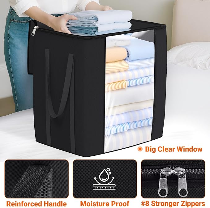 TasticTotes 120L Extra Large Blanket Clothes Storage Bags, 1 Pack | Foldable - Image 4