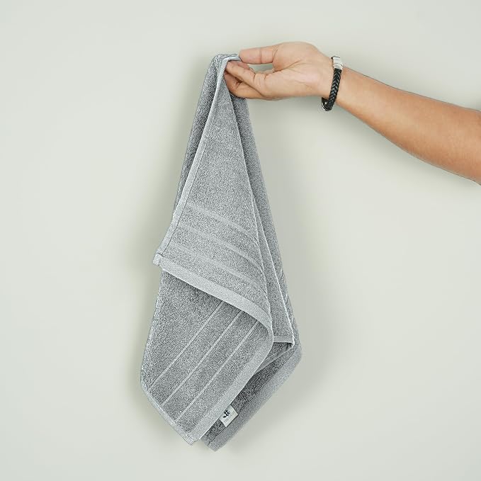6 Piece Hand Towels Set 16 x 28 Inches, Cool Grey | 100% Cotton, Lighter Weight - Image 2
