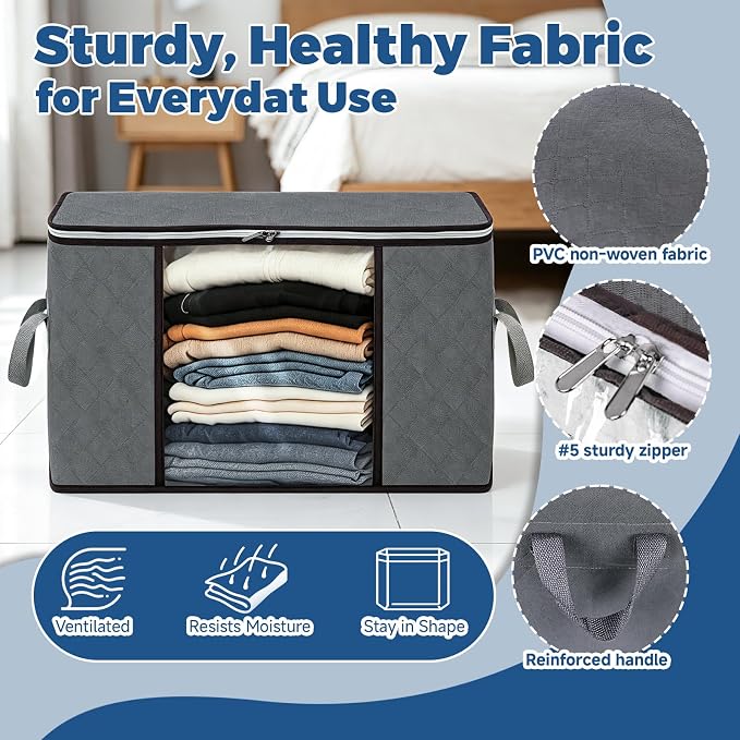 Pterying 8 Pack 16 Gallon Clothes and Blanket Storage Bags - Image 4