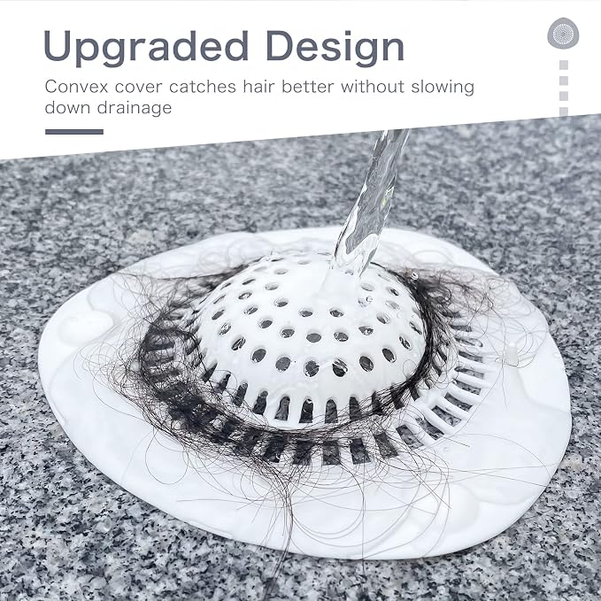 Hair Catcher Shower Drain Cover Bathtub Silicone Hair Catcher Stopper Drain - Image 2
