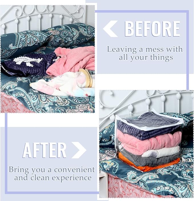 Shappy 6 Packs Clear Plastic Storage Bags - Image 5