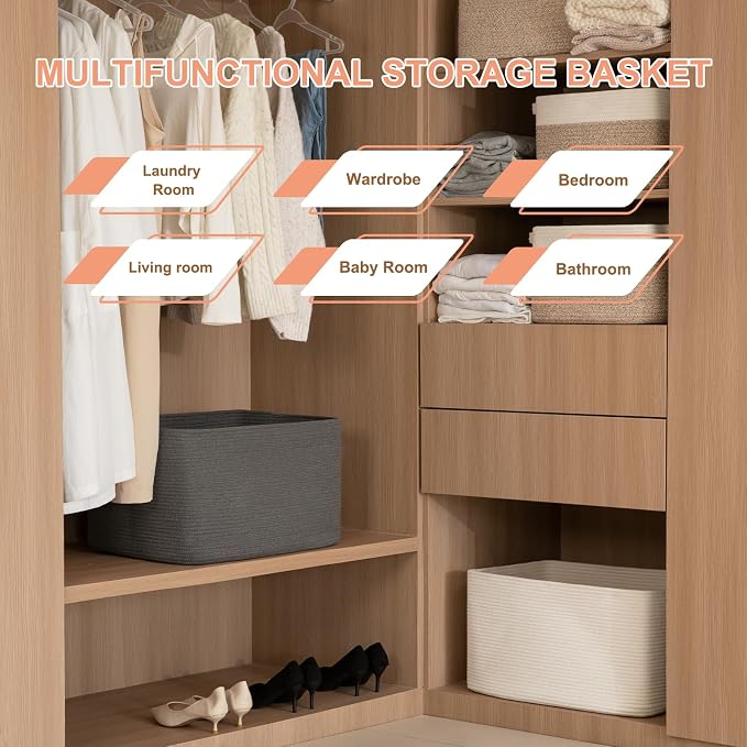 OIAHOMY 75L Large Blanket Basket Woven Storage Basket - Image 5