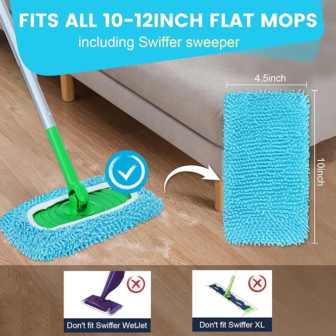 6Pcs Reusable Microfiber Mop Pads Compatible - Image 2