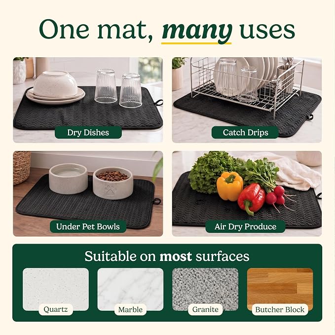 Cuisinart Dish Drying Mat for Kitchen Counter, quick-dry microfiber, machine - Image 7