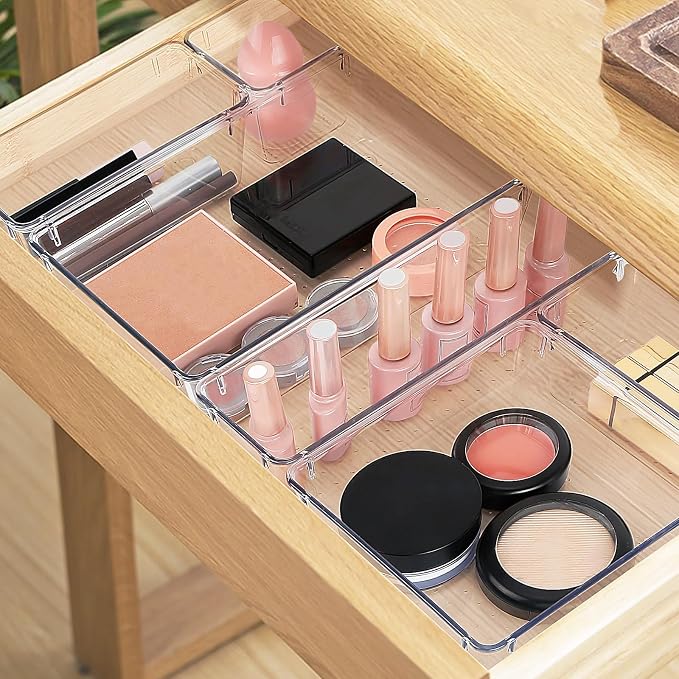 23 PCS Drawer Organizer Set, 5 Size Bathroom and kitchen organizer Trays | - Image 5