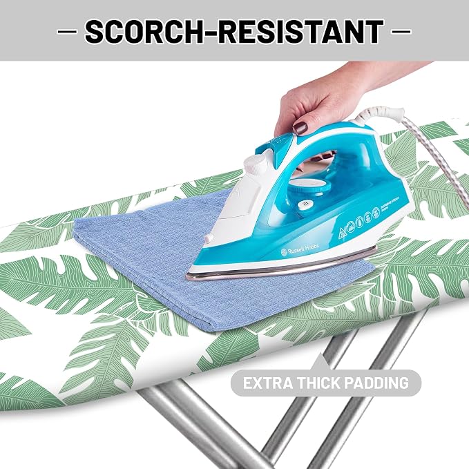 Extra Thick Ironing Board Cover and Pad, Tropical Leaves 15x54 Ironing Board - Image 4