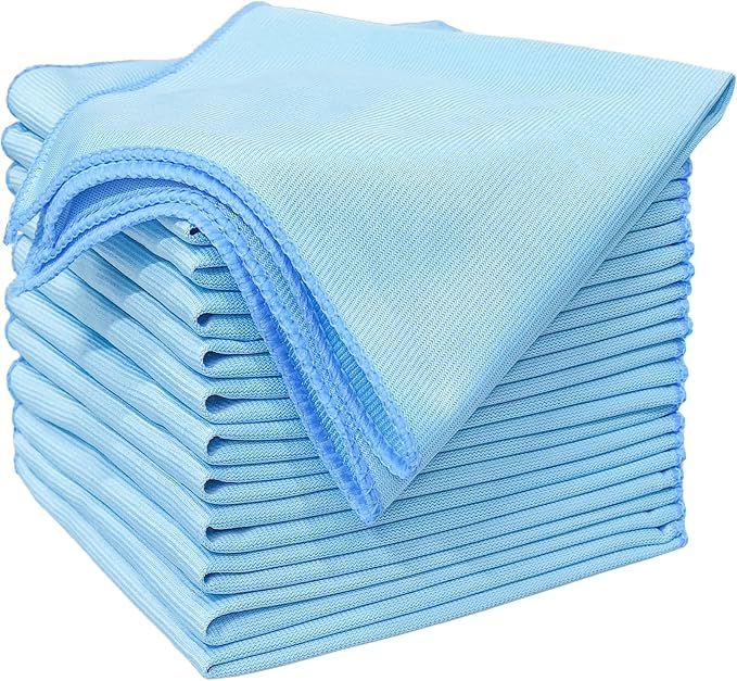 12 Pack Microfiber Glass Cleaning Cloth 16 Inch X 16 Inch Polishing Cloths by Unknown