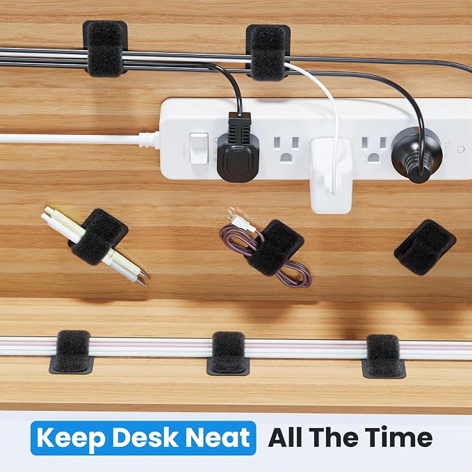 Cable Management Under Desk, Enhanced up to 15 Cord Organizer30 Pair | Reusable - Image 2