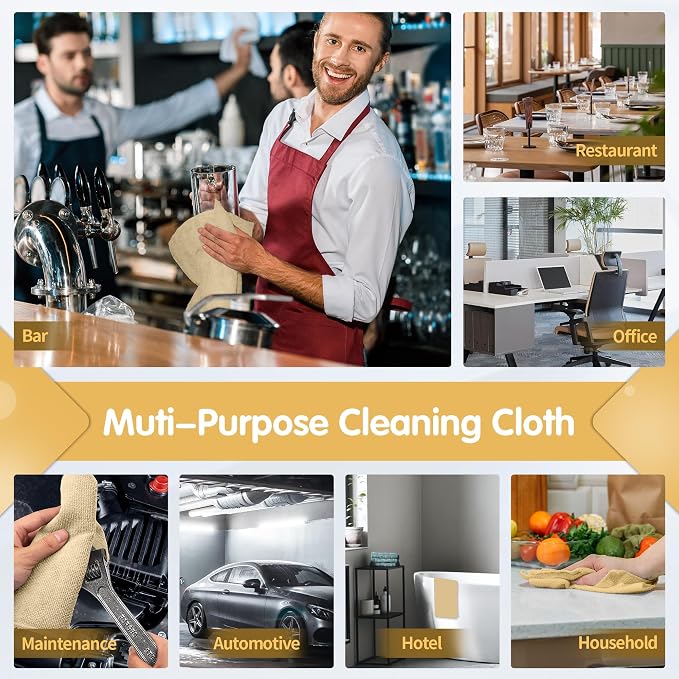 FIXSMITH Beige Microfiber Cleaning Cloth -Pack of 12, Highly Absorbent Cleaning - Image 7