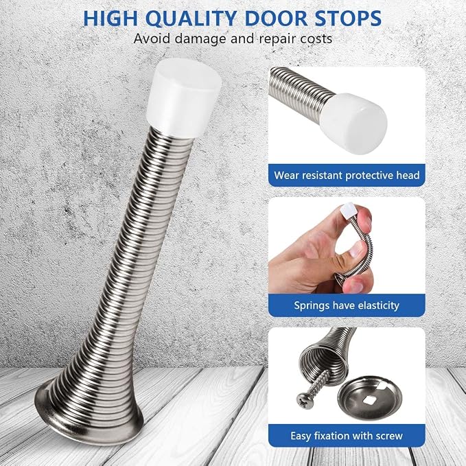 KISEER 24 Pack Spring Door Stops 3 1/4 Inch Flexible Heavy Duty Spring Door - Image 3