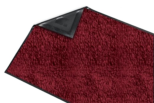 Guardian Platinum Series Indoor Wiper Floor Mat, Rubber with Nylon Carpet, 2'x8', Burgundy