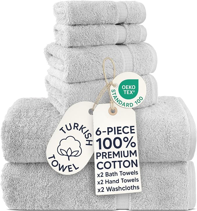 Chakir Turkish Linens 100% Cotton 6-Piece Towel Set, Oeko-Tex Certified: 2 Bath by ChakirTurkishLinens
