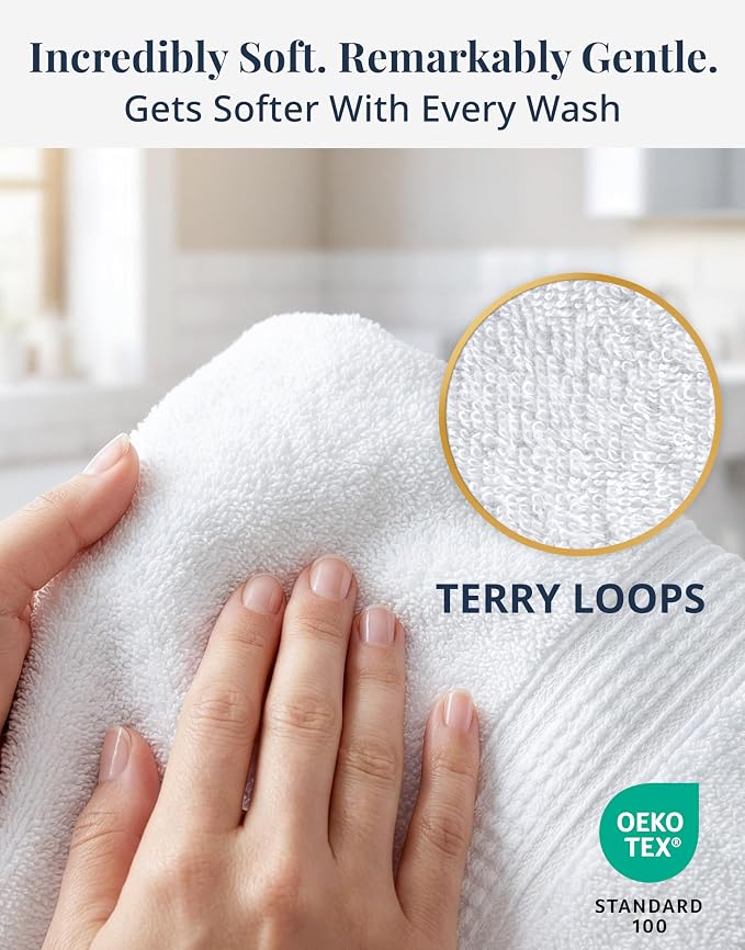 LANE LINEN Hand Towels for Bathroom 100% Cotton 6 Pack 16x28 - Image 2