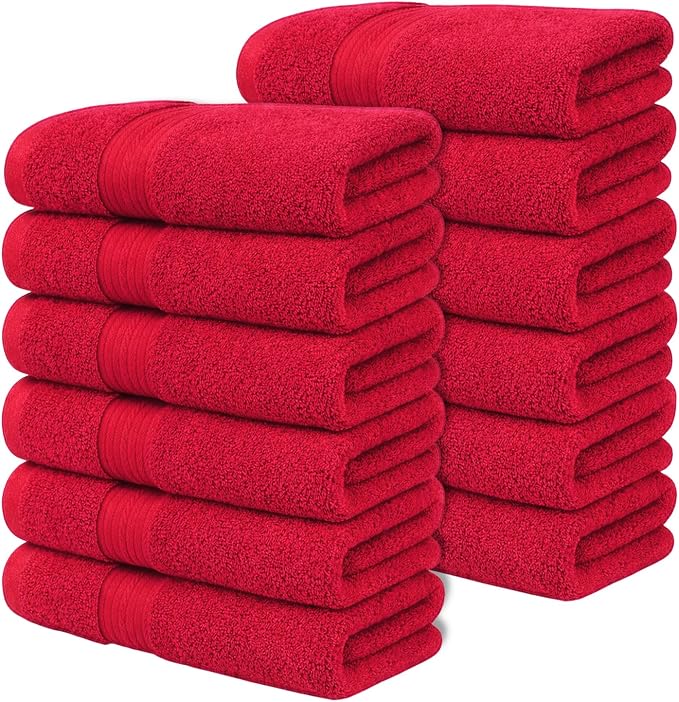 100% Cotton Hand Towels 18x28 Inches, 600 GSM, Soft & Absorbent by AmpleDecor