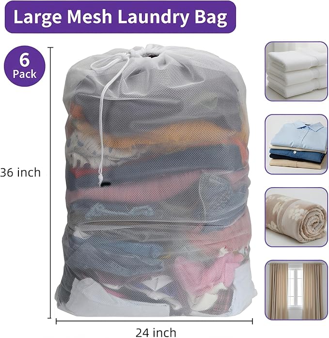 Nicunom 6 Pack Mesh Laundry Bag - Image 2