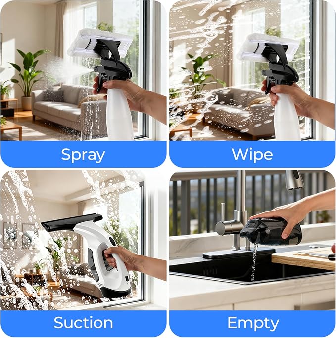 Window Vacuum Squeegee Cordless, Electric Window Cleaner Squeegee - Image 5