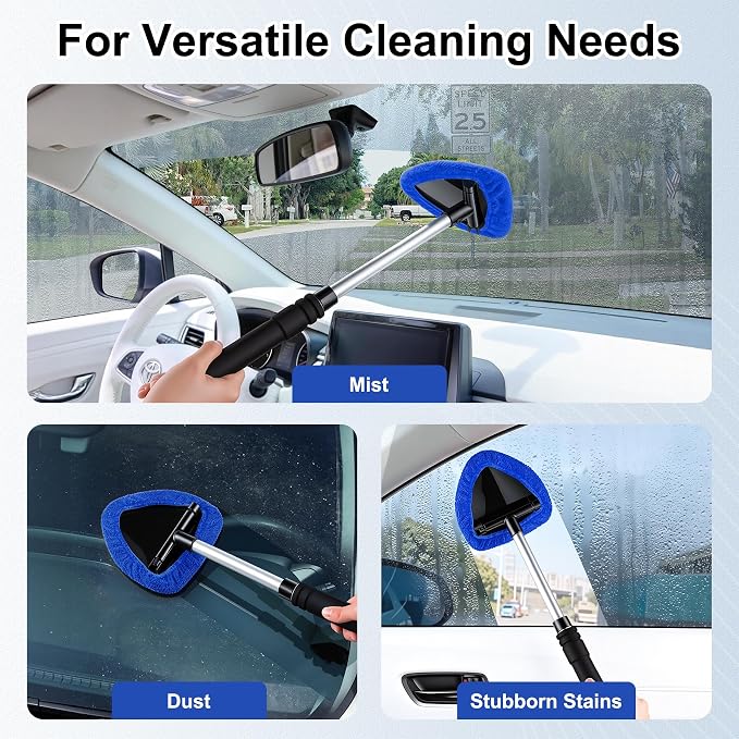 JUSTTOP Windshield Cleaner Tool, Car Interior and Exterior Window Cleaning Kit - Image 8