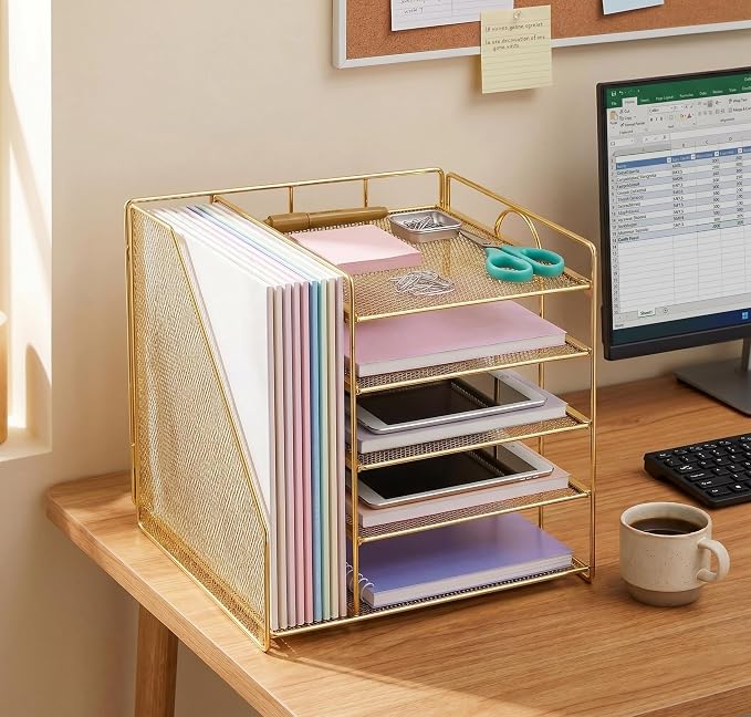 OPNICE Desk Organizer, 5-Tier Paper Organizer Letter Tray, Office Desk - Image 7