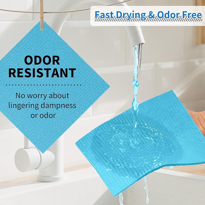 Swedish Dishcloths, 10 Pack Kitchen Towels Dish Rags, Absorbent Swedish Dish - Image 2
