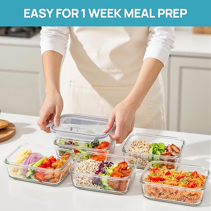 Vtopmart 5Pack 30oz Glass Meal Prep Container Sets - Image 3