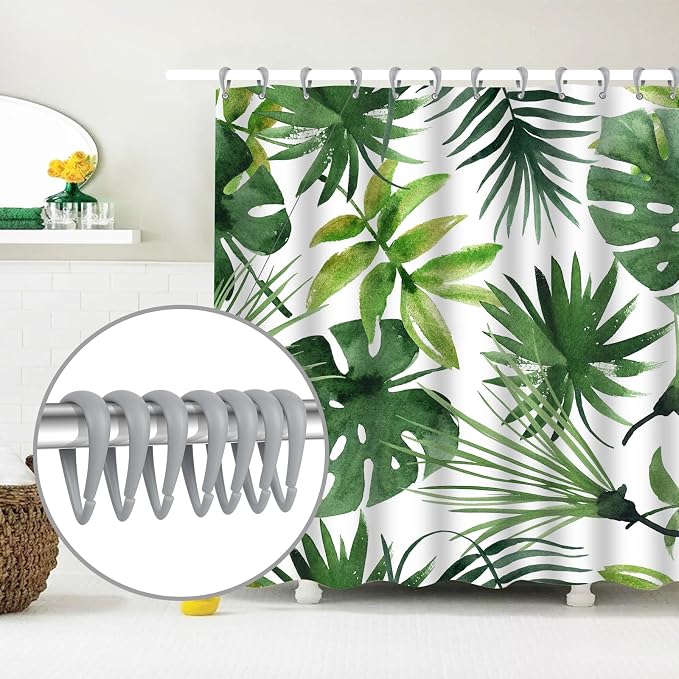 Top-spring Grey Shower Curtain Hooks 12Pcs Drop Shaped Hooks - Image 6