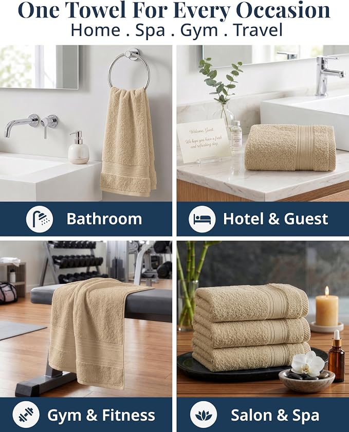 LANE LINEN Hand Towels Cotton 100% Cotton 6 Pack Soft Absorbent - Image 5