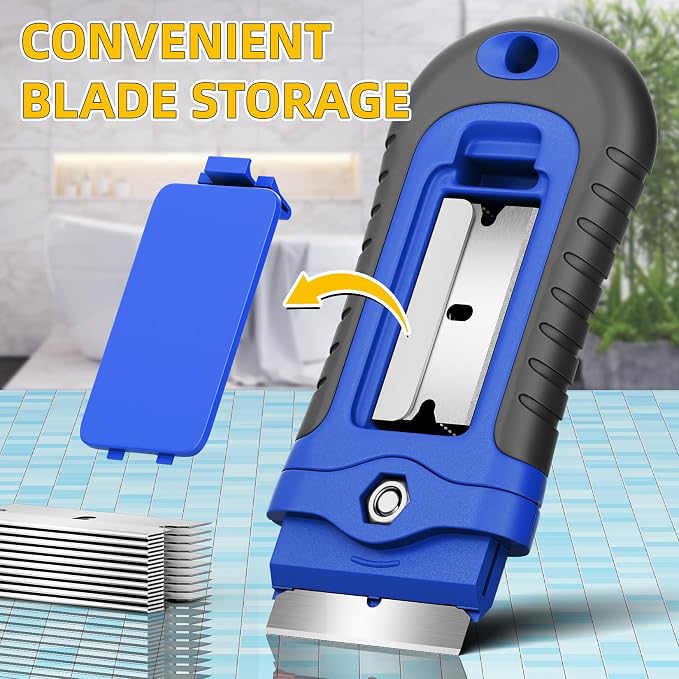 DIYSELF Razor Scraper with 15 Extra Razor Blades, Stove Top Cleaner Tool | - Image 4