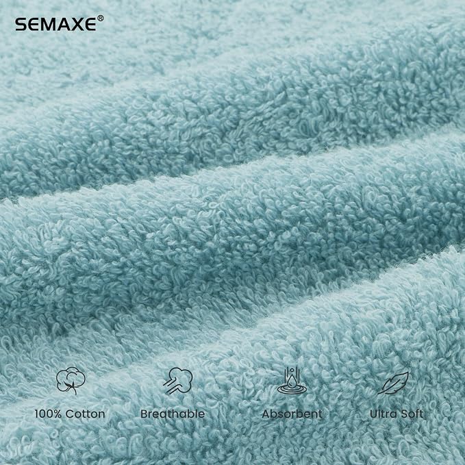 SEMAXE 6-Pack Blue Cotton Hand Towels - Image 3