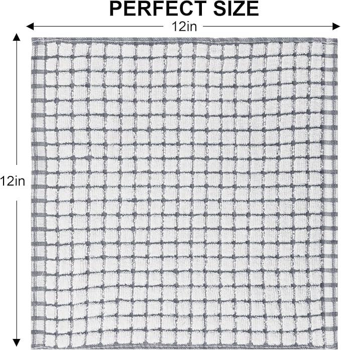 Kitinjoy Cotton 12 Pack Terry Kitchen Dish Cloths - Image 3