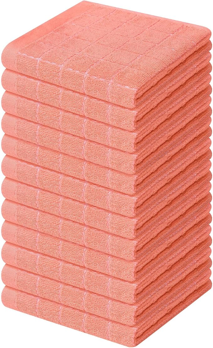 Homaxy 100% Cotton Terry Kitchen Dish Cloths, 12 Pack by Homaxy