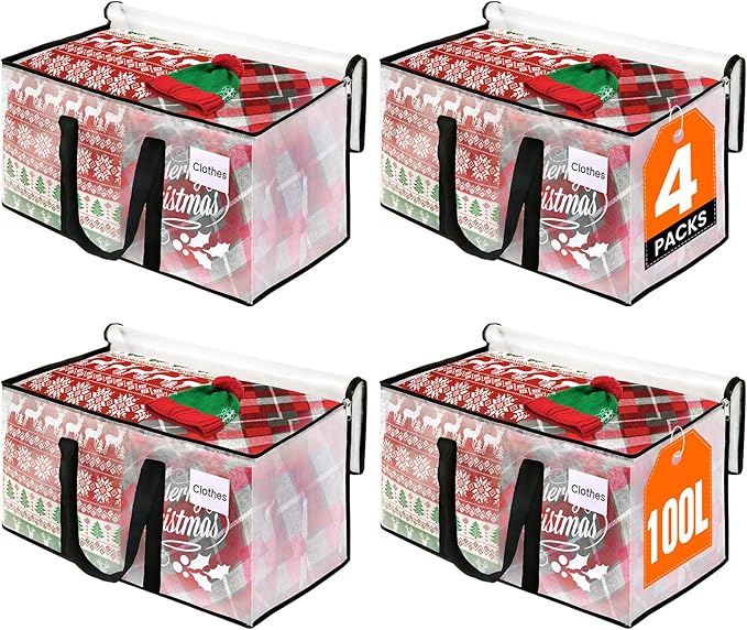 RoomHacks Moving Bags, Heavy Duty Large Storage Bags, 4 Pack, Foldable Storage by RoomHacks