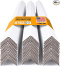 48" x 2" x 2" Reinforced Cardboard Edge Protectors, White (Pack of 48) – 0.16" Thick Heavy-Duty Cardboard Corner Protectors for Shipping – American Quality V-Board Pallet Edge Guard