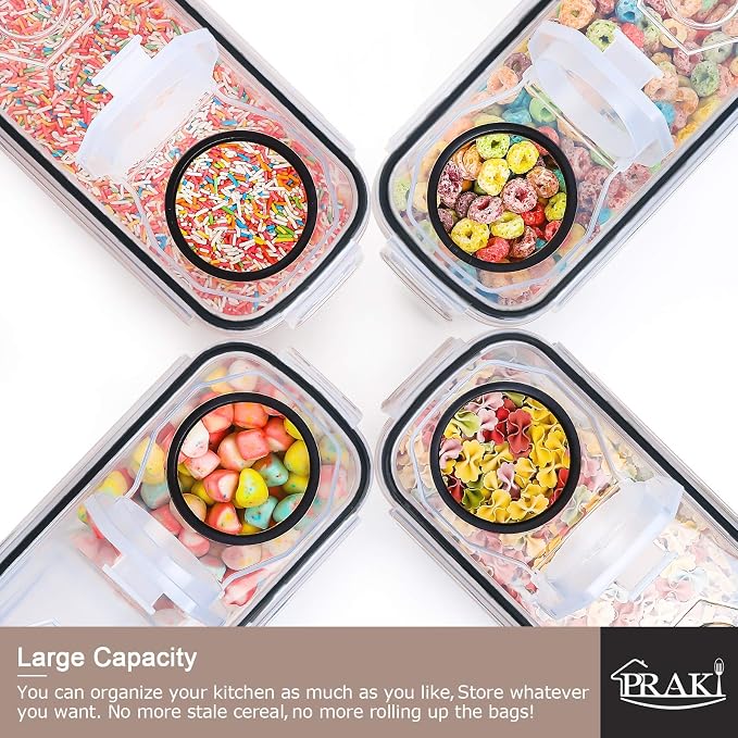 5PCS Large Cereal Containers Storage, Food Storage Containers | Plastic Dry - Image 4