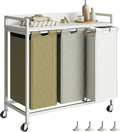 Herture Laundry Hampers with Shelf, Laundry Basket 3 Section, Laundry Sorter by Herture