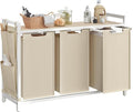 VASAGLE Laundry Hamper with Shelf, 3 Pull-Out Bags, 3 x 10.6 Gallons by Unknown