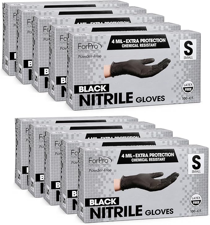 ForPro Disposable Nitrile Gloves, Chemical Resistant, Powder-Free, Latex-Free by ForProProfessionalCollection