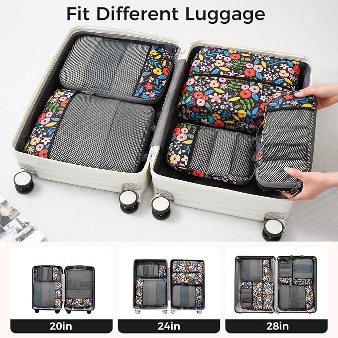 BAGAIL 4 Set/6 Set/8 Set Compression Packing Cubes Travel Accessories - Image 6