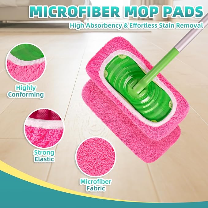 6 Pack Reusable Mop Pads for Swiffer, Washable Wet Pads Refill - Image 5