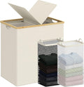efluky Laundry Hamper with Lid, Double Laundry Basket with 2 Removable Bags by efluky