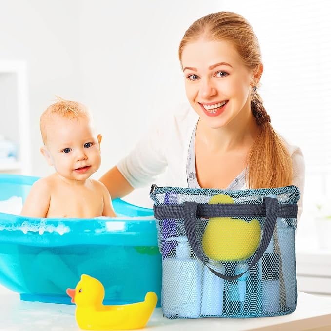 12 Pcs Mesh Shower Caddy Portable 12.2 x 10.24 In Large Gym Shower Bag Bulk - Image 5