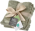 SKL Home CloudSoft Washcloth Set, 100% Cotton Luxury, Sage | Premium spa-level by SKLHomebySaturdayKnightLtd