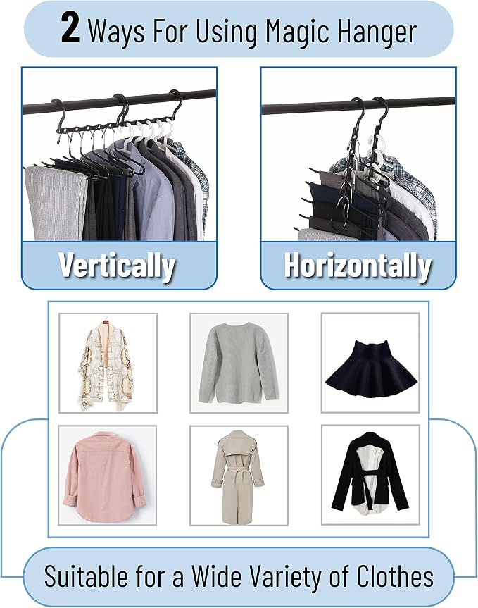 Mr. Pen- Space Saving Hangers for Clothes, Plastic Multi Clothes Hangers Space - Image 4
