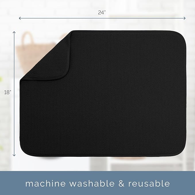 S&T INC. Dish Drying Mat, 2 Pack, 2PK Extra Large Kitchen Counter Mat - Image 6